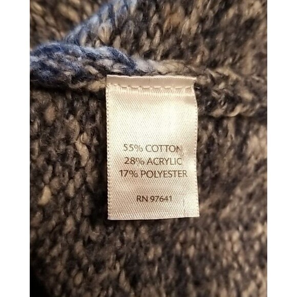 J Jill Roll Neck Blue Marled Pullover Sweater Pockets Medium Center Seams    T51 - Picture 7 of 9